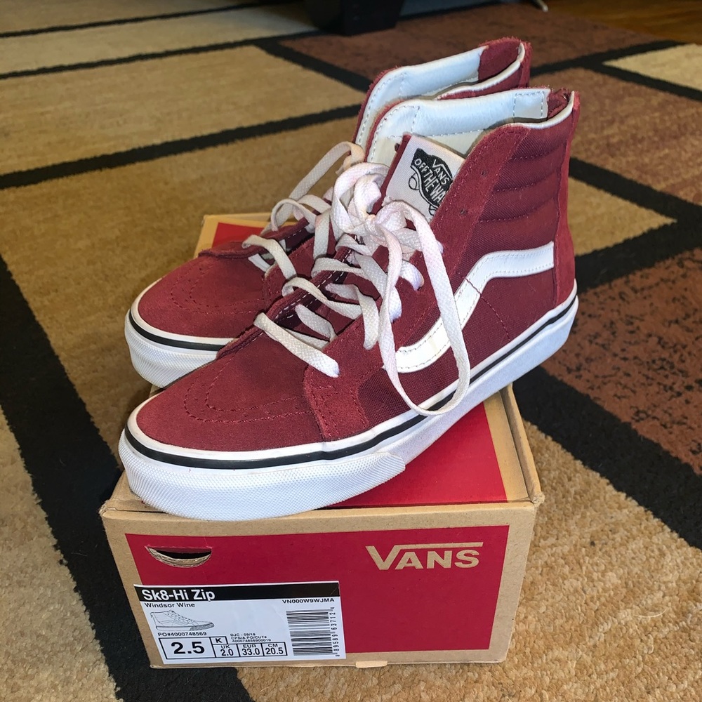 Sk8-Hi Zip Vans (Like New!)